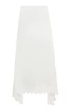 Erdem Lace-hem Pencil Midi Skirt In White