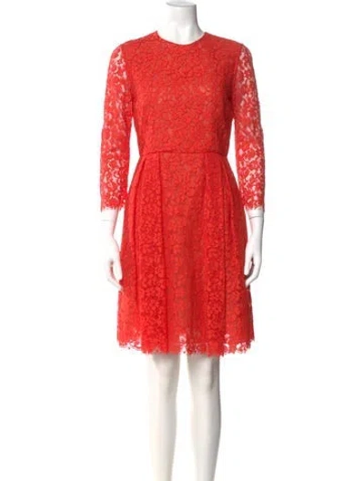 Pre-owned Erdem Lace Knee-length Dress In Orange