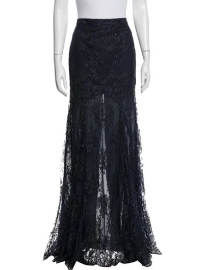 Pre-owned Erdem Lace Long Skirt In Blue