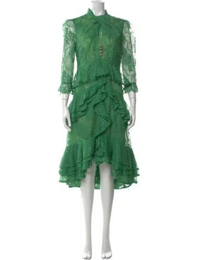 Pre-owned Erdem Lace Midi Length Dress In Green