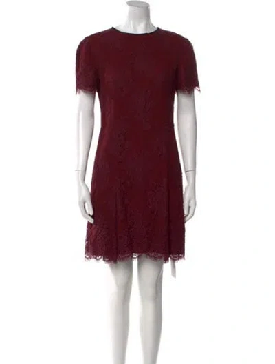 Pre-owned Erdem Lace Mini Dress In Burgundy