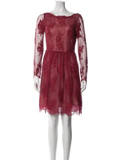 Pre-owned Erdem Lace Mini Dress In Red