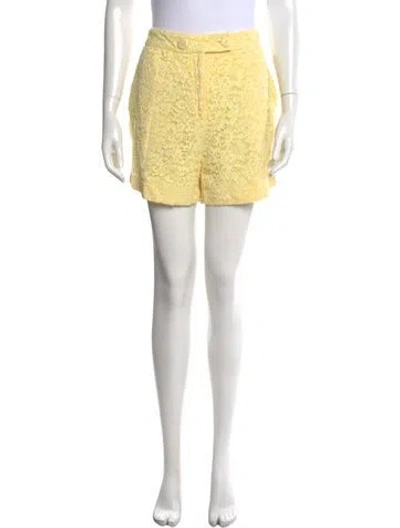 Pre-owned Erdem Lace Mini Shorts In Yellow