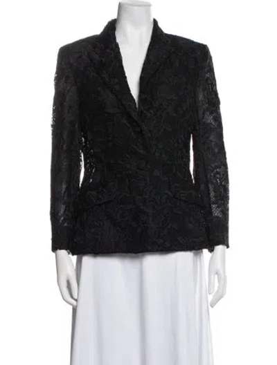 Pre-owned Erdem Lace Pattern Blazer In Blue
