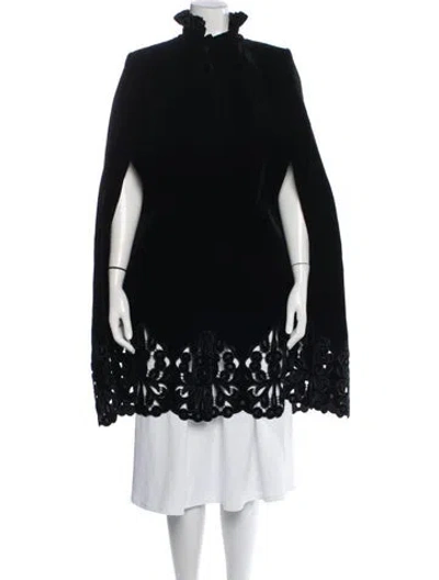 Pre-owned Erdem Lace Pattern Cape In Black