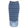 Erdem Lace Pattern Knee-length Skirt In Light Blue Polyester In Blue