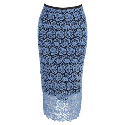Erdem Lace Pattern Knee-length Skirt In Light Blue Polyester