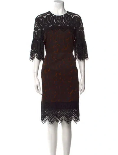 Pre-owned Erdem Lace Pattern Knee-length Dress In Black