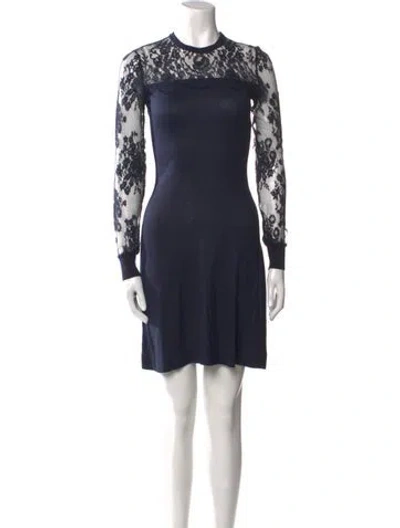 Pre-owned Erdem Lace Pattern Knee-length Dress In Blue