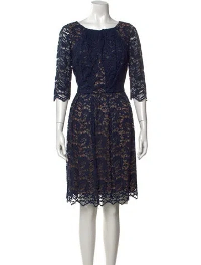 Pre-owned Erdem Lace Pattern Knee-length Dress In Blue