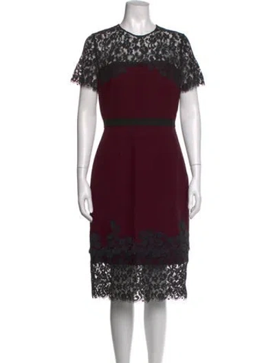 Pre-owned Erdem Lace Pattern Knee-length Dress In Burgundy