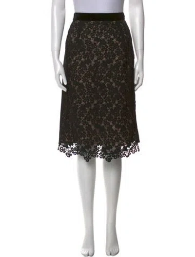 Pre-owned Erdem Lace Pattern Knee-length Skirt In Black
