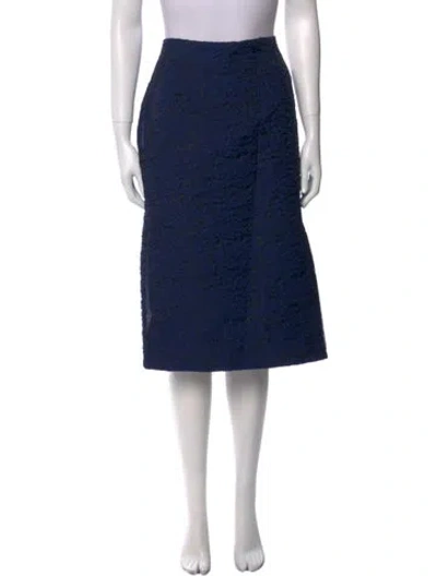 Pre-owned Erdem Lace Pattern Knee-length Skirt W/ Tags In Blue
