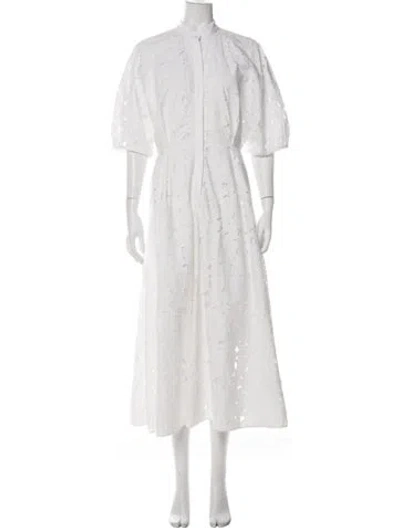 Pre-owned Erdem Lace Pattern Long Dress In Green