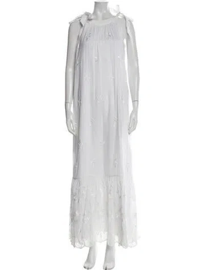 Pre-owned Erdem Lace Pattern Long Dress In White