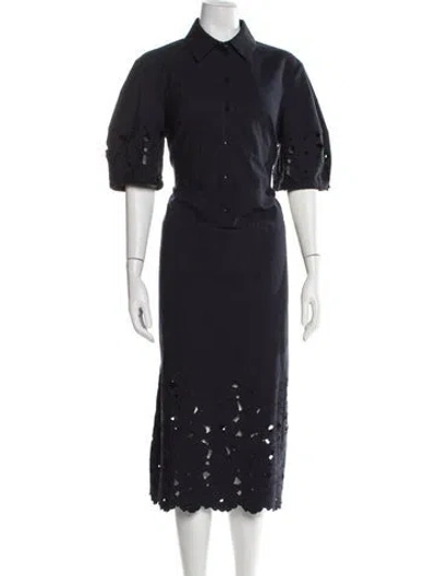 Pre-owned Erdem Lace Pattern Midi Length Dress In Blue