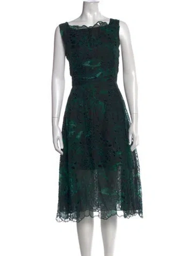Pre-owned Erdem Lace Pattern Midi Length Dress In Green
