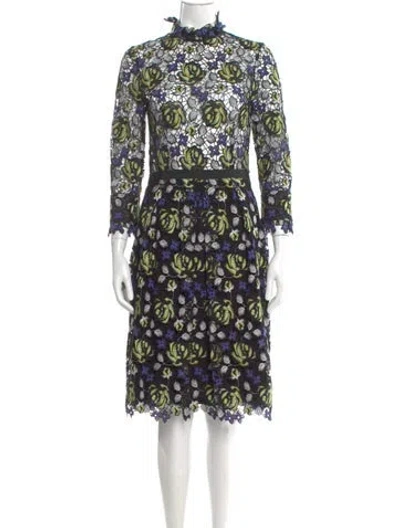 Pre-owned Erdem Lace Pattern Midi Length Dress In Multi