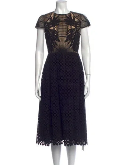 Pre-owned Erdem Lace Pattern Midi Length Dress In Neutrals