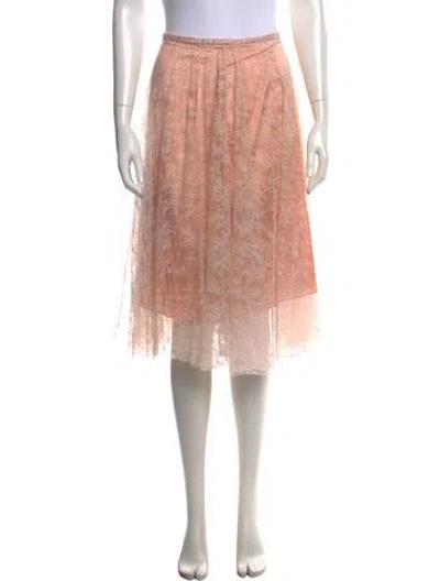 Pre-owned Erdem Lace Pattern Midi Length Skirt In Pink