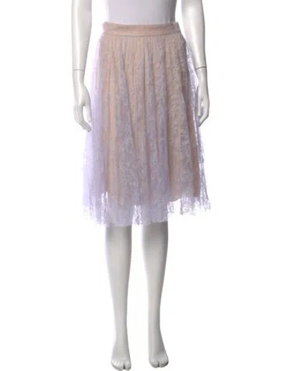 Pre-owned Erdem Lace Pattern Midi Length Skirt In Purple
