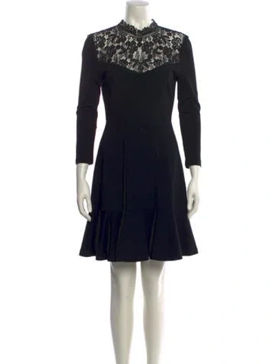 Pre-owned Erdem Lace Pattern Mini Dress In Black