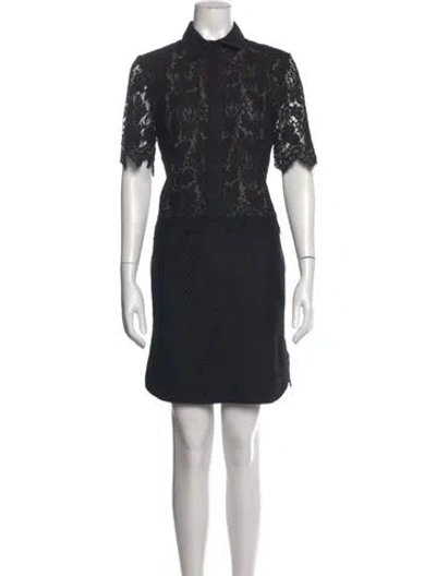 Pre-owned Erdem Lace Pattern Mini Dress In Black