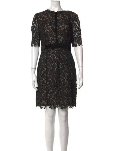 Pre-owned Erdem Lace Pattern Mini Dress In Black