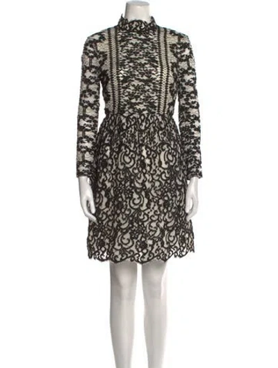 Pre-owned Erdem Lace Pattern Mini Dress In Neutral