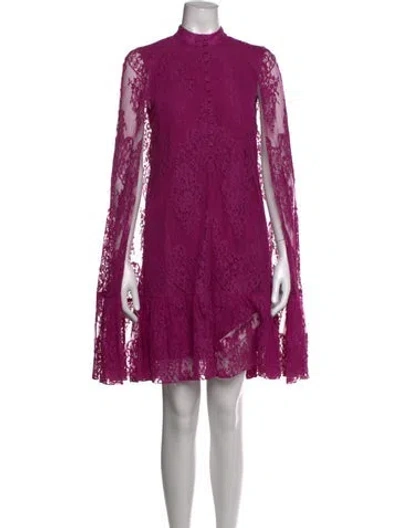 Pre-owned Erdem Lace Pattern Mini Dress In Purple