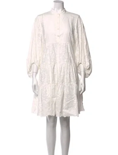 Pre-owned Erdem Lace Pattern Mini Dress In White