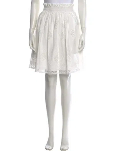 Pre-owned Erdem Lace Pattern Mini Skirt In White