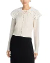 Erdem Lace Shawl Cardigan In Neutral