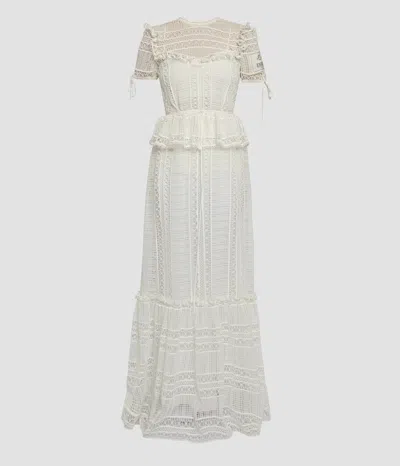 Erdem Lace Short Sleeve Gown In White