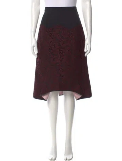Pre-owned Erdem Lace Trim Embellishment Knee-length Skirt In Brown