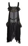 Erdem Lace-trimmed Slip Midi Dress In Black