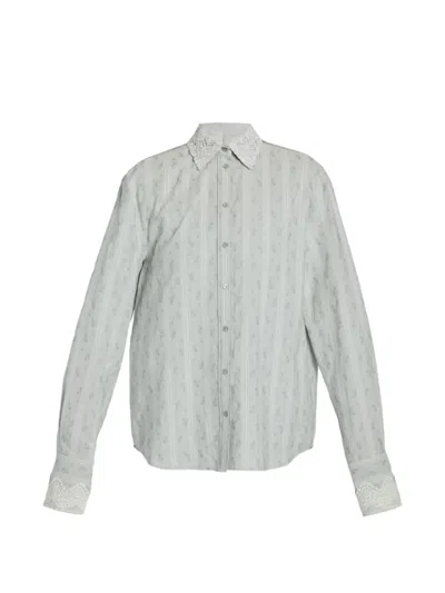 Erdem Lace-appliqué Shirt In Blue