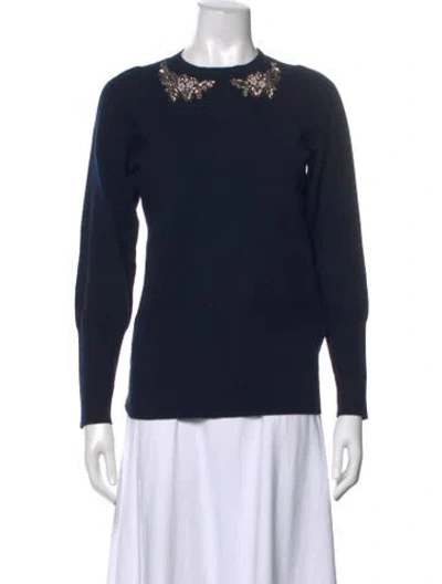 Pre-owned Erdem Lambswool Crew Neck Sweater In Blue