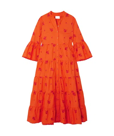 Erdem Laminated Dress In Red