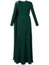 Erdem Long-sleeve Gown In Grün