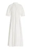 Erdem Laser-cut Cotton-blend Midi Shirt Dress In Ivory