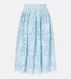 Erdem Floral-lace Midi Skirt - Women's - Polyester/cotton In Blue