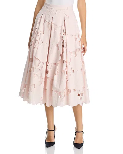 Erdem Lasercut Midi Skirt In Neutral