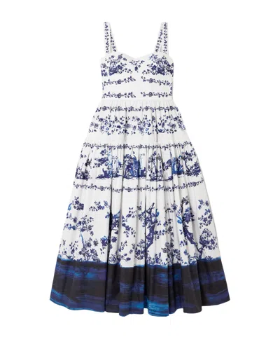 Erdem Layered Print Dress In Multi