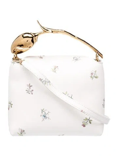 Pre-owned Erdem Leather Bloom Mini In White