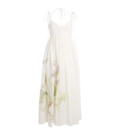 ERDEM LINEN FLORAL MAXI DRESS