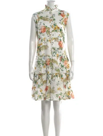 Pre-owned Erdem Linen Knee-length Dress In White