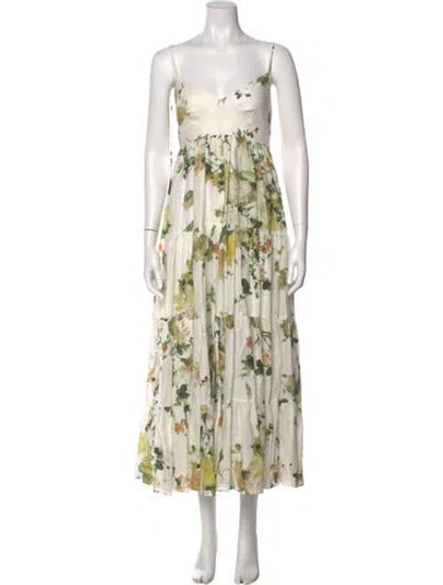 Pre-owned Erdem Linen Long Dress In Neutral