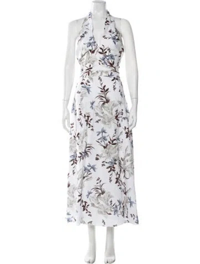 Pre-owned Erdem Linen Long Dress In Neutral