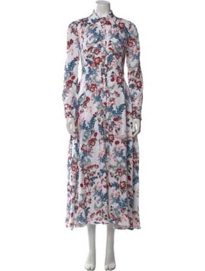 Pre-owned Erdem Linen Long Dress W/ Tags In White